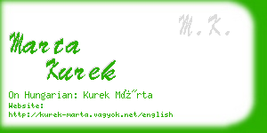 marta kurek business card